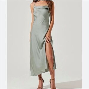 Elegant Sage Green Slip Dress